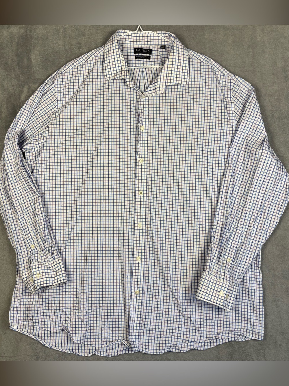 Lauren Ralph Lauren Mens 19 36/37 Tall Fit Performance Stretch Plaid Shirt